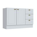 Ver imagem 1 de Balcão de Cozinha Americana 2 Portas e 3 Gavetas s/ Tampo 120cm Branco - Henn