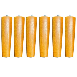 Kit 06 Pés Palito Madeira 15 Cm Rosqueável P02 Móveis Poltrona Puff Mesa - Inoviza