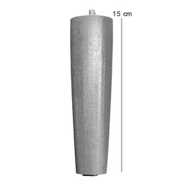 Kit 06 Pés Palito Madeira 15 Cm Rosqueável P02 Móveis Poltrona Puff Mesa - Inoviza - 5