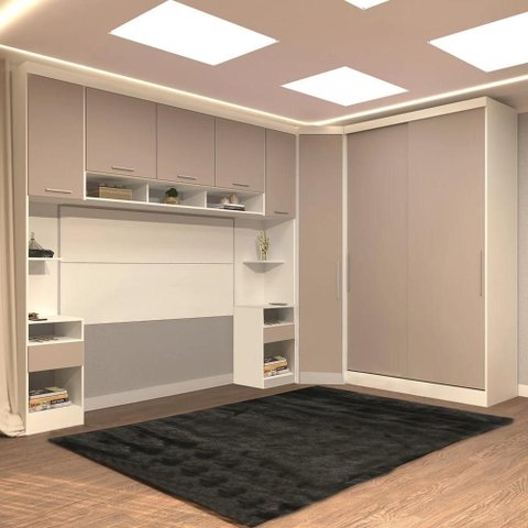 Guarda Roupa Queen Modulado Cp07 Taiga Branco/cinnamon L01 - Mpozenato