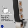 Porta Papel Higiênico de Parede em Aço Industrial Chique Suporte para 3 Rolos Design Funcional, - 6