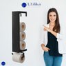 Porta Papel Higiênico de Parede em Aço Industrial Chique Suporte para 3 Rolos Design Funcional, - 9