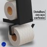 Porta Papel Higiênico de Parede em Aço Industrial Chique Suporte para 3 Rolos Design Funcional, - 8