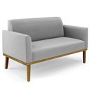 Ver imagem 7 de Sofá Namoradeira e 2 Poltronas Base Madeira Castanho Maressa Suede Cinza - Ibiza