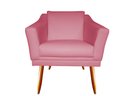 Ver imagem 2 de Kit 2 Poltronas Decorativa Agatha Suede Rosa Pés Madeira Mz Decor