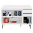 Ver imagem 2 de Balcão para Cozinha 120 cm com Tampo 3 Portas Milena Branco