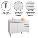 Ver imagem 3 de Balcão para Cozinha 120 cm com Tampo 3 Portas Milena Branco