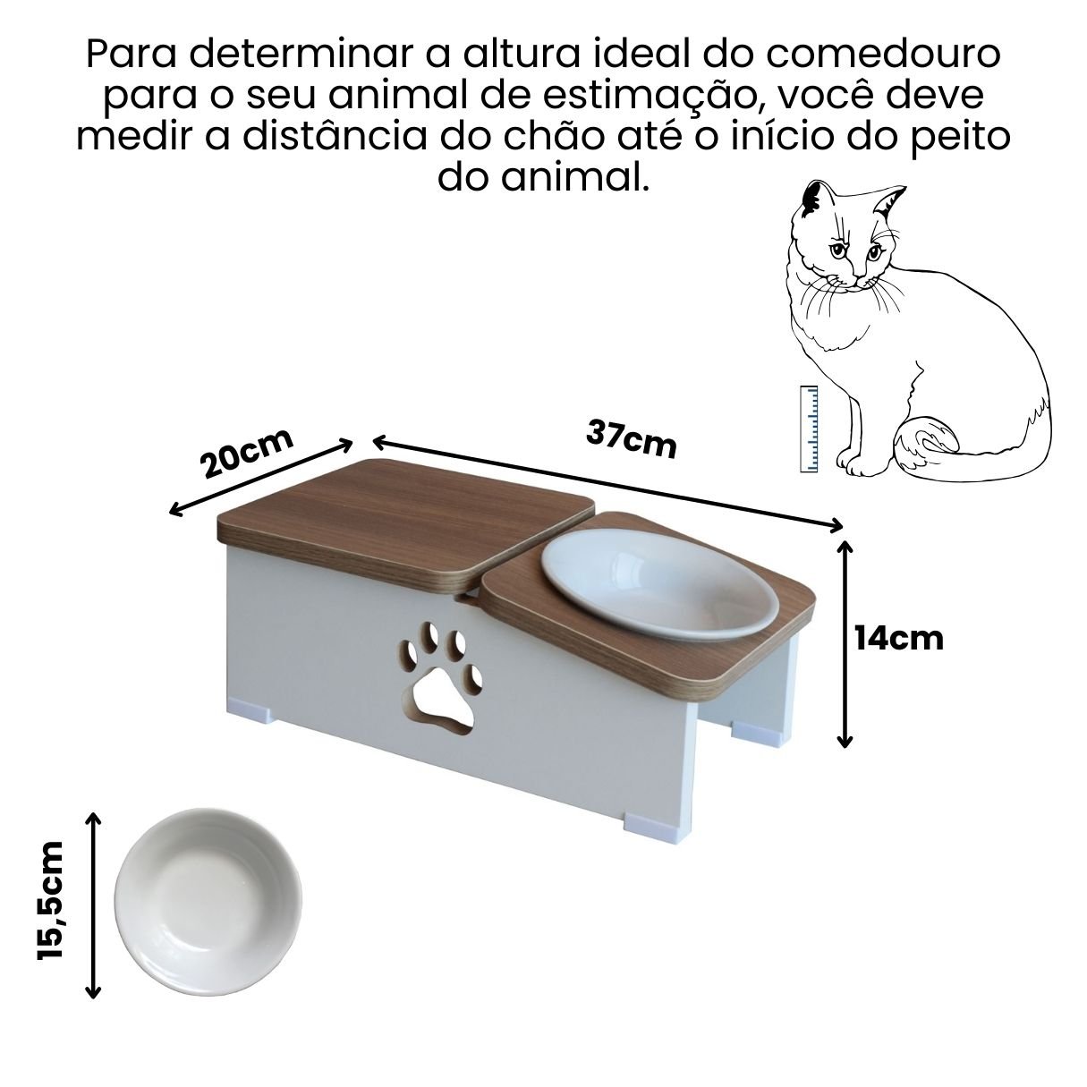 Comedouro Bebedouro Hibrido Pet Mdf Elevado Cachorro - 2