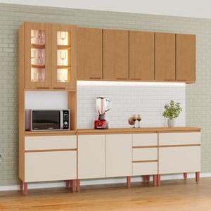 Cozinha Modulada Completa Tuboarte Leonor 100% Mdf com 11 Portas e 5 Gavetas