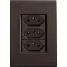 Conjunto 4x2 com 3 Tomadas 2P+T 10 A 250 V Tramontina Liz Grafite Tramontina - 1