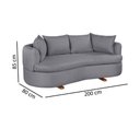 Ver imagem 3 de Sofa 4 Lugares Veludo M-204 2m Living Estofados Martins Veludo Cinza Escuro