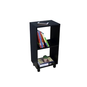 Mesa de Cabeceira Nicho 60x24 Preta com Prateleira