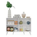 Ver imagem 4 de Aparador Buffet 4 Portas Retrô Viena V3606 Branco Branco