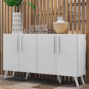 Ver imagem 7 de Aparador Buffet 4 Portas Retrô Viena V3606 Branco Branco