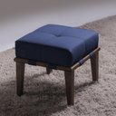 Ver imagem 1 de Puff 45cm Pés Imbuia Livia Azul