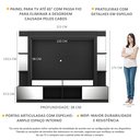 Ver imagem 3 de Estante com Espelho para Tv até 65" Multimóveis Oslo Fg3389 Preta/branca