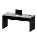 Ver imagem 4 de Mesa Escritório Plataforma 150cm 1 Cx de Tomada Pé Painel F5 Cor:cinza Sagrado com Preto