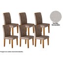 Ver imagem 3 de Conjunto: Mesa Sala Jantar Jade Kit 6 Un Imbuia/linho Esmeralda - Rufato