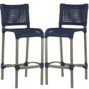 Ver imagem 1 de 2 Banquetas Haiti em Corda Náutica Alumínio Balcão Edícula Cozinha Trama Original