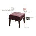 Ver imagem 4 de Puff 45cm Pés Imbuia Livia Rosa