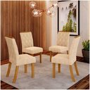 Ver imagem 1 de Conjunto 4 Cadeiras Estofadas Lupita Casa 812 Nature Linho