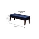 Ver imagem 3 de Puff 100cm Pés Imbuia Livia Moderno Azul