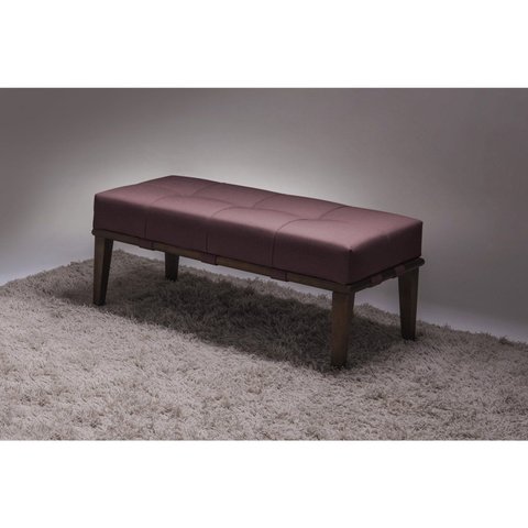 Puff 100cm Pés Imbuia Livia Moderno Rosa