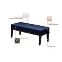 Ver imagem 4 de Puff 140cm Pés Imbuia Livia Moderno Azul