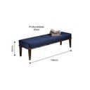 Ver imagem 3 de Puff 140cm Pés Imbuia Livia Moderno Azul
