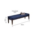 Ver imagem 3 de Puff 160cm Pés Imbuia Livia Moderno Azul