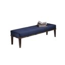 Ver imagem 2 de Puff 160cm Pés Imbuia Livia Moderno Azul