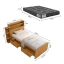 Ver imagem 4 de Cama Isa Solteiro com Gavetas Laterais e Colchão D23 para Quarto Pequeno