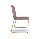Ver imagem 3 de Cadeira Decorativa Lille Jantar Estar Base Gold Veludo Rosê