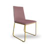 Cadeira Decorativa Lille Jantar Estar Base Gold Veludo Rosê - 1