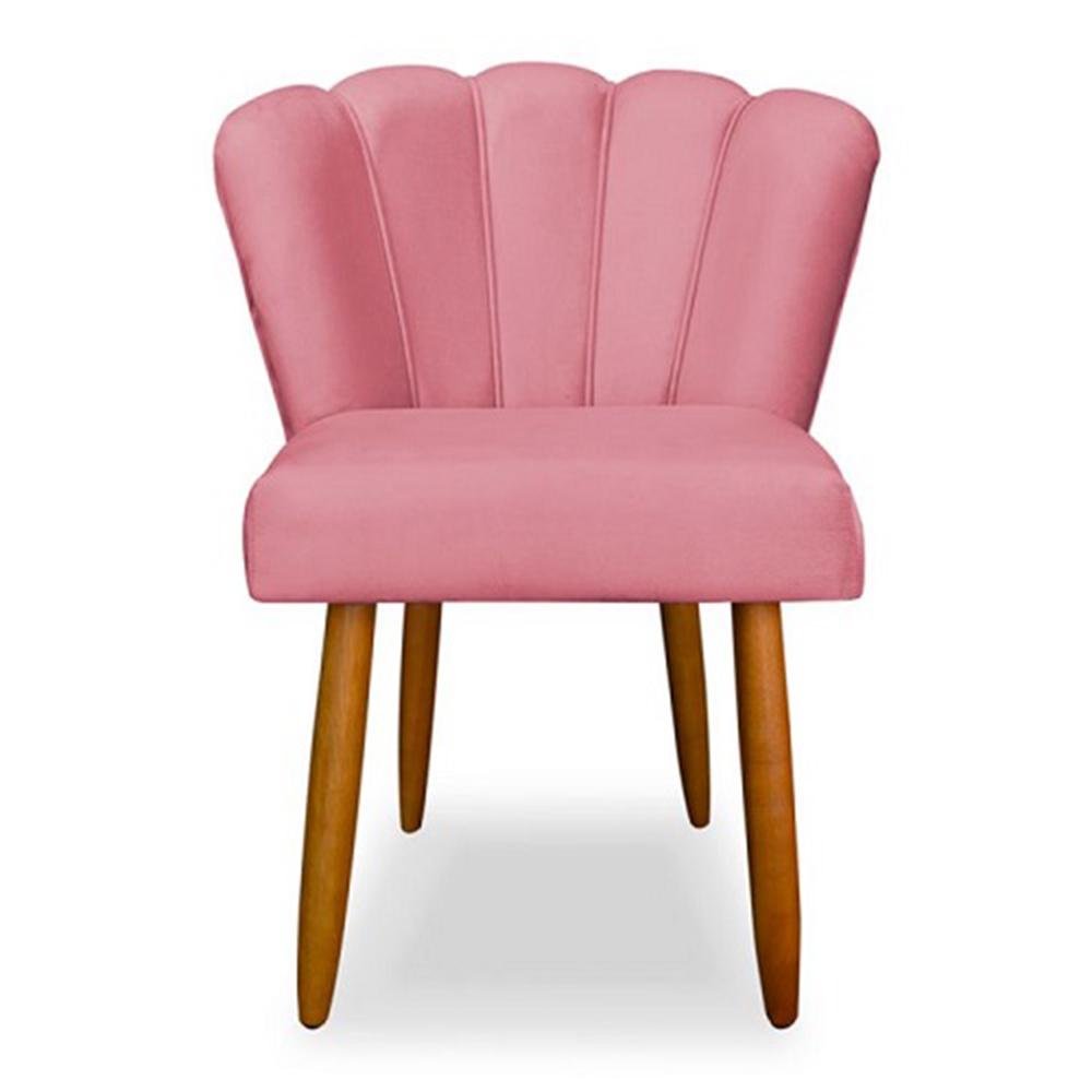 Cadeira Eames Sala Jantar Penteadeira Pétala Suede Rosa - Incasa Decor