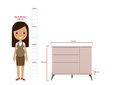 Ver imagem 6 de Quarto Infantil Bebê Melinda Cômoda Guarda Roupa Rosê