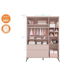 Quarto Infantil Bebê Melinda Cômoda Guarda Roupa Rosê - 4