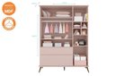 Ver imagem 4 de Quarto Infantil Bebê Melinda Cômoda Guarda Roupa Rosê