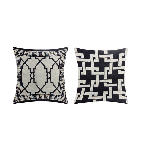 Capa para Almofada Grécia 1 Peça 45cm X 45cm 60% Algodão / 40% Poliéster Tecido Jacquard com Zíper -