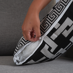 Capa para Almofada Grécia 1 Peça 45cm X 45cm 60% Algodão / 40% Poliéster Tecido Jacquard com Zíper - - 2