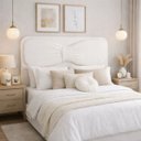 Ver imagem 1 de Cabeceira Estofada Laço Off White Casal Luxo Quarto Bz Home Bege