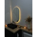 Ver imagem 3 de Espelho Orgânico Oval com Led 50x80cm À Pilha ou Fonte:branco Quente Pilha