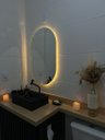 Ver imagem 3 de Espelho Orgânico Oval com Led 50x80cm À Pilha ou Fonte:branco Quente Pilha