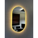 Ver imagem 4 de Espelho Orgânico Oval com Led 50x80cm À Pilha ou Fonte:branco Quente Pilha