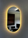 Ver imagem 4 de Espelho Orgânico Oval com Led 50x80cm À Pilha ou Fonte:branco Quente Pilha