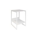 Ver imagem 1 de Mesa Cabeceira Industrial Tókio Base Ferro Branco Tampo Branco