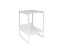 Ver imagem 2 de Mesa de Cabeceira Cama Lateral para Quarto Base Ferro Branco Tampo Branco