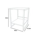 Ver imagem 3 de Mesa de Cabeceira Cama Lateral para Quarto Base Ferro Branco Tampo Branco