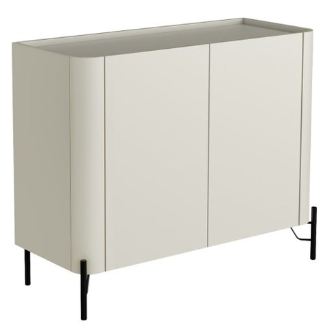 Buffet para Sala de Jantar 2 Portas 1 Gaveta Pés Industrial Preto Naim I03 Luna - Lyam