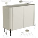 Ver imagem 2 de Buffet para Sala de Jantar 2 Portas 1 Gaveta Pés Industrial Preto Naim I03 Luna - Lyam